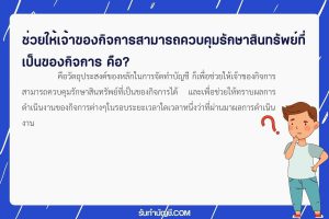 วัตถุประสงค์ของหลัก 1 ทำบัญชีของกิจการควบคุมรักษาสินทรัพย์?