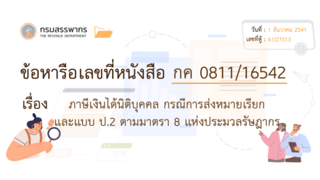 ภาษีเงินได้นิติบุคคลกรณีการส่งหมายเรียกถูกต้องมาตรา 8 แห่ง?